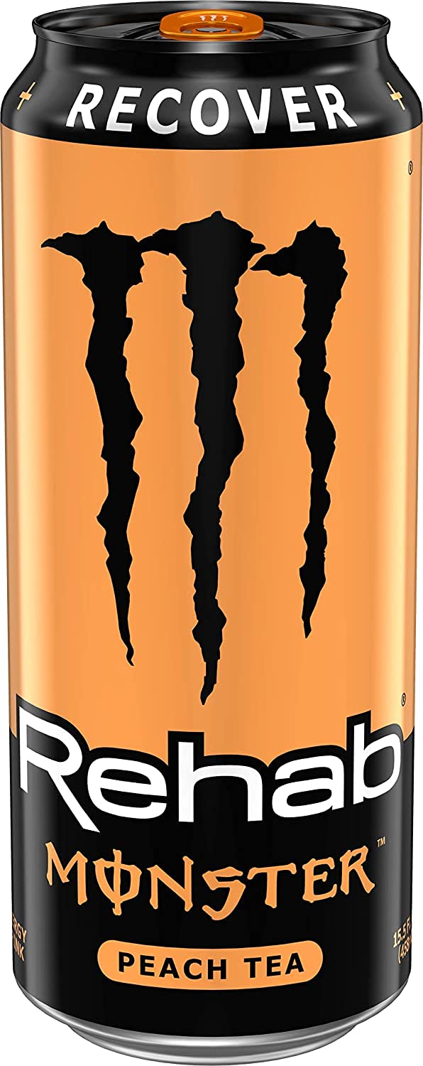 230527214755286_1 Monster Energy Monster Rehab Strawberry Lemonade + Energy, 15.5 Ounce (Pack of 24) - Image 1